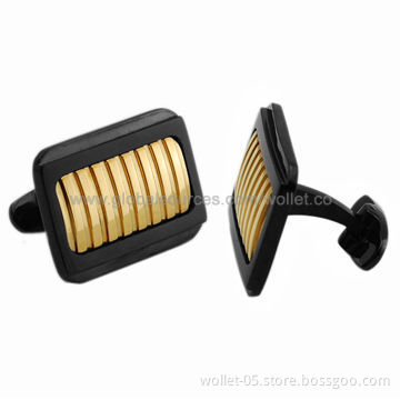 Elegant Men's High-quality Black Stainless Steel Cufflinks